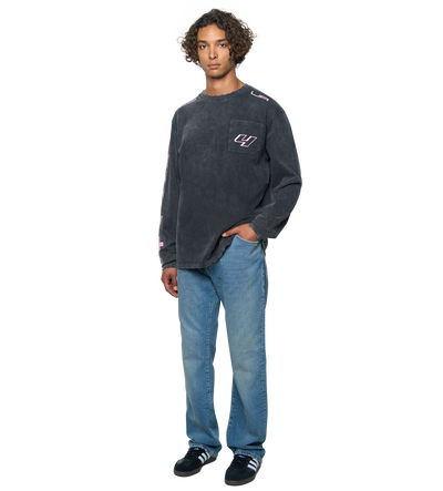 Race Comp Longsleeve T-Shirt Washed Black/ Pink