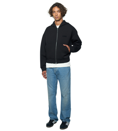 Circles Scuba Zip Up Hoodie Black