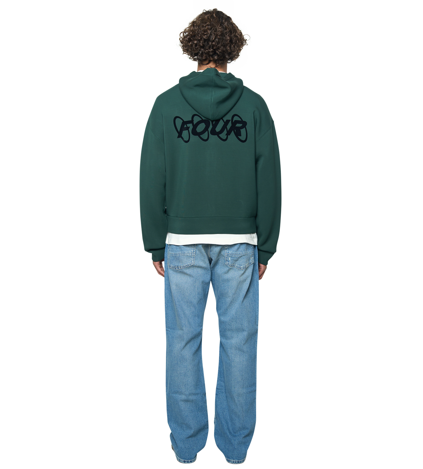 Circles Scuba Zip Up Hoodie Deep Forest