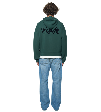 Circles Scuba Zip Up Hoodie Deep Forest