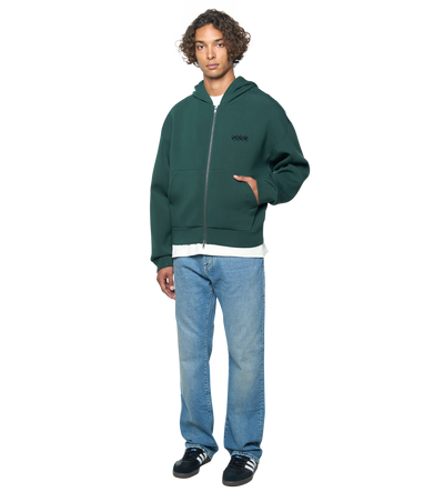 Circles Scuba Zip Up Hoodie Deep Forest