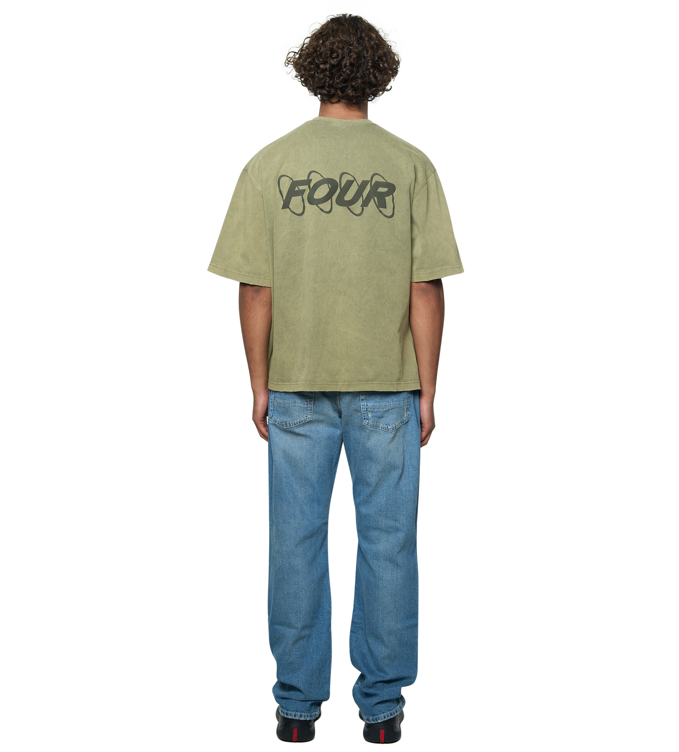 Circles Boxy T-Shirt Washed Moss Green