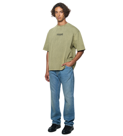 Circles Boxy T-Shirt Washed Moss Green