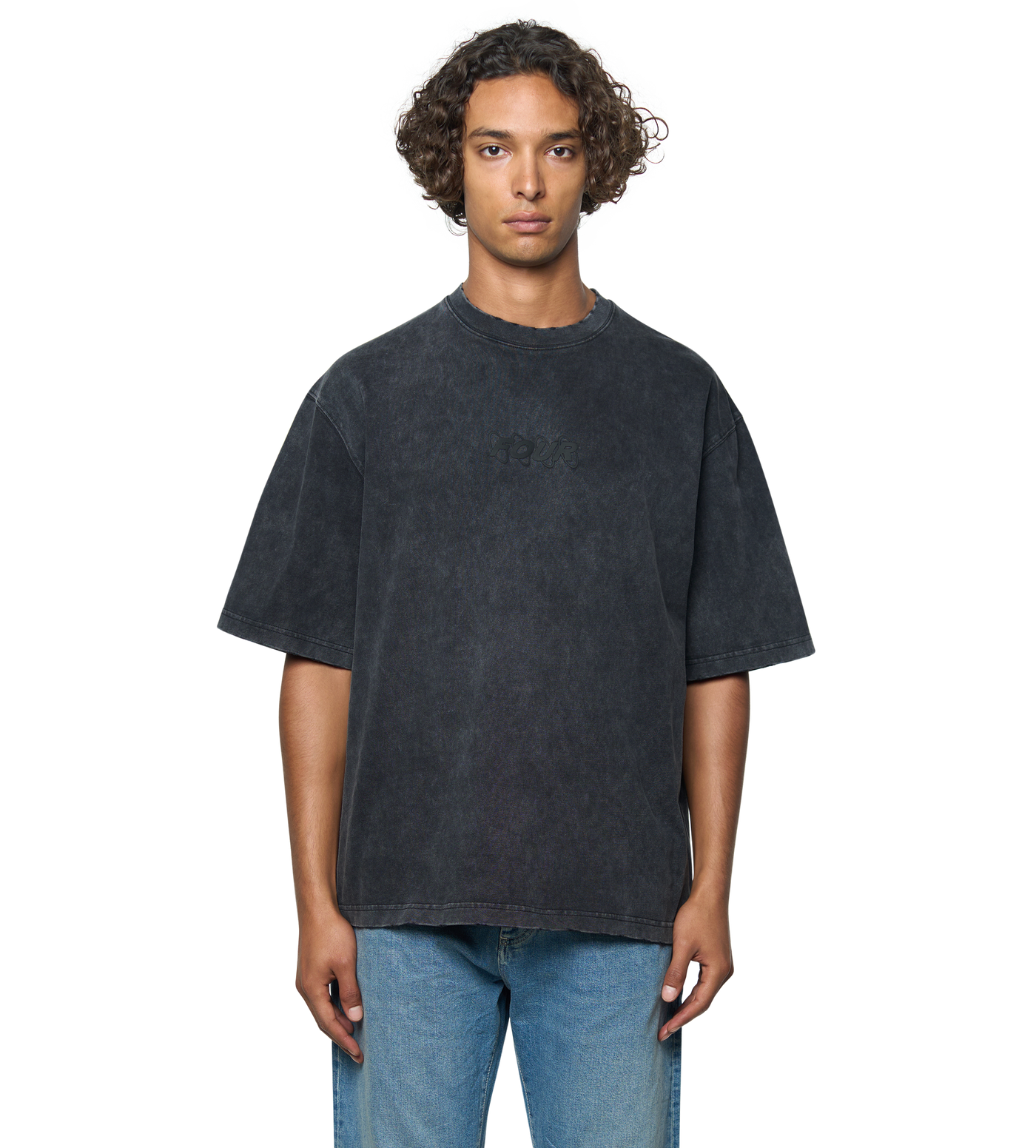 Circles Boxy T-Shirt Washed Black