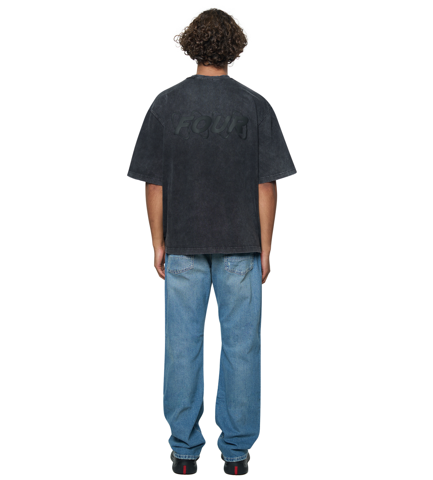 Circles Boxy T-Shirt Washed Black