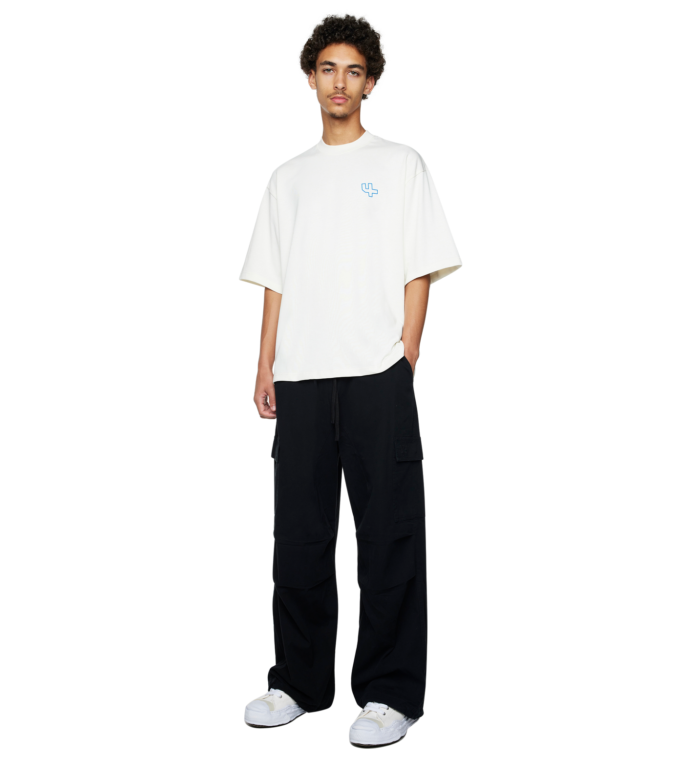 Outline Boxy fit T-shirt Cannoli/ Princess Blue