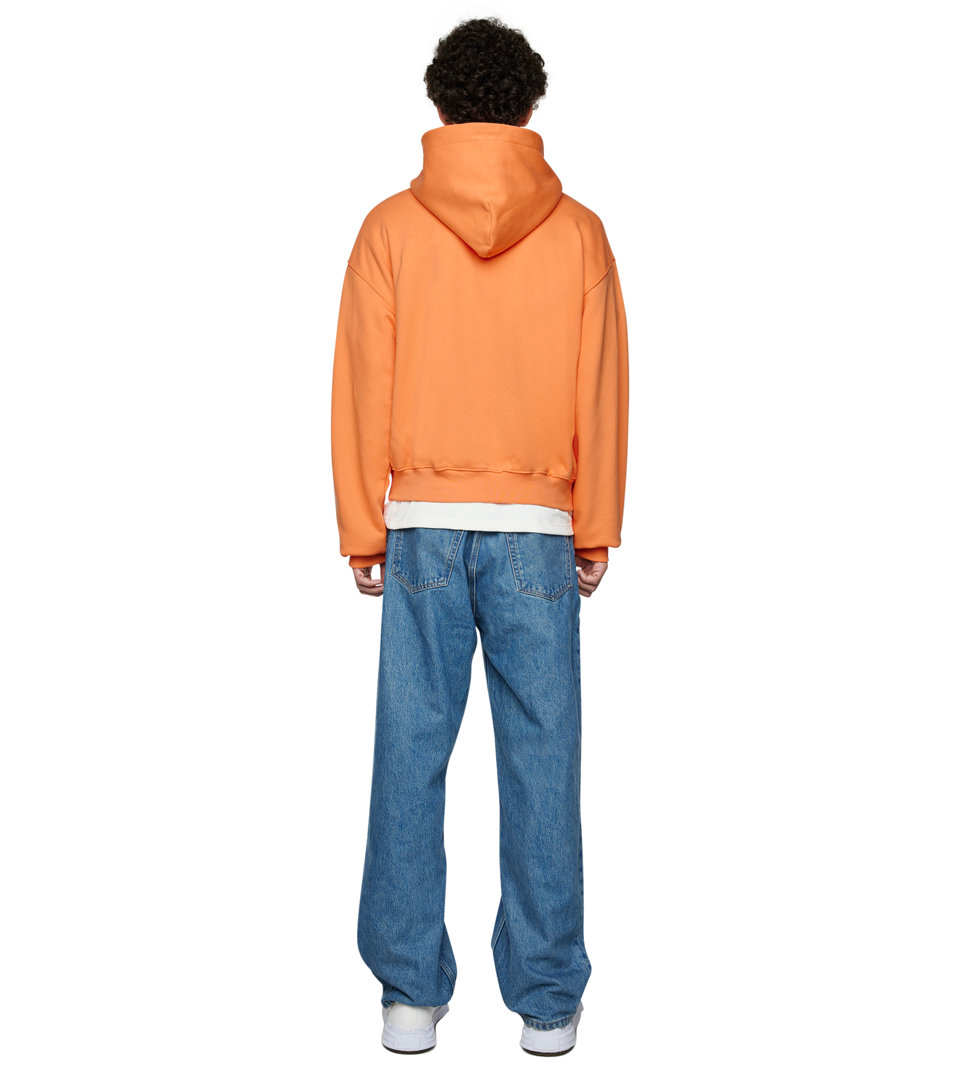 Outline Boxy Zip Up Hoodie Dusty Orange/ Cannoli