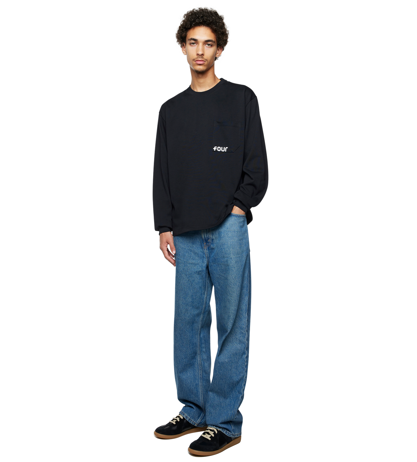 Logo Longsleeve Pocket T-shirt Black