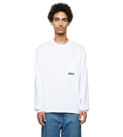 Logo Longsleeve Pocket T-shirt - White
