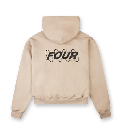 Circles Boxy Zip Up Hoodie Vintage Khaki 