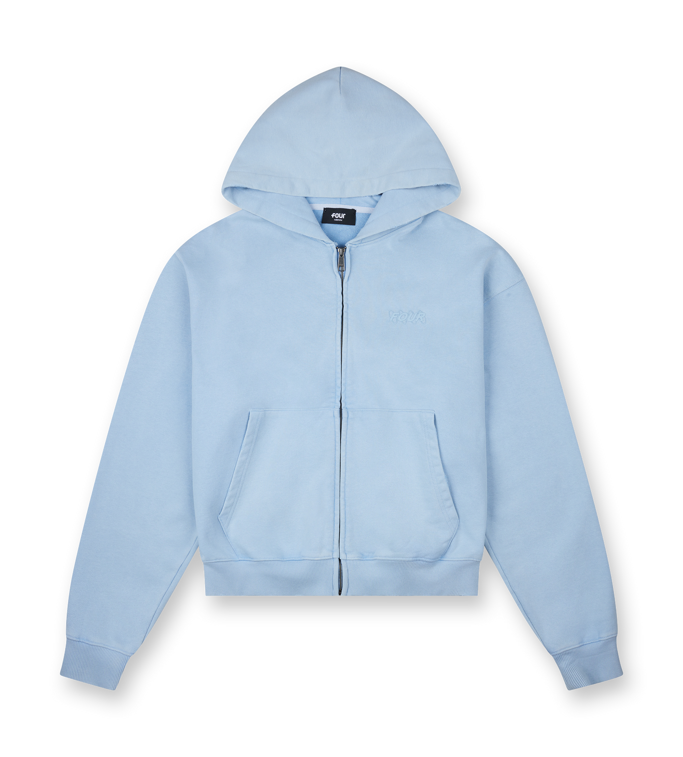 Circles Zip Up Hoodie Washed Ice Blue