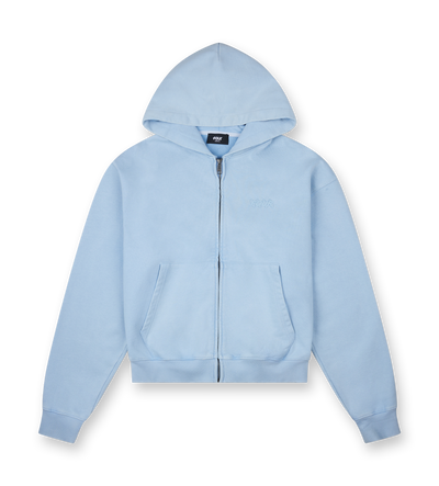 Circles Zip Up Hoodie Washed Ice Blue