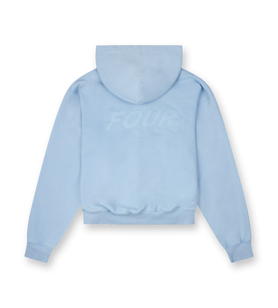 Circles Zip Up Hoodie Washed Ice Blue