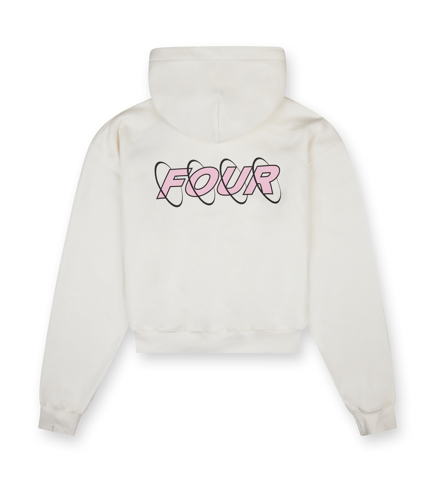Circles Boxy Zip Up Hoodie Cannoli Cream/ Soft Pink