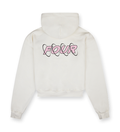 Circles Boxy Zip Up Hoodie Cannoli Cream/ Soft Pink