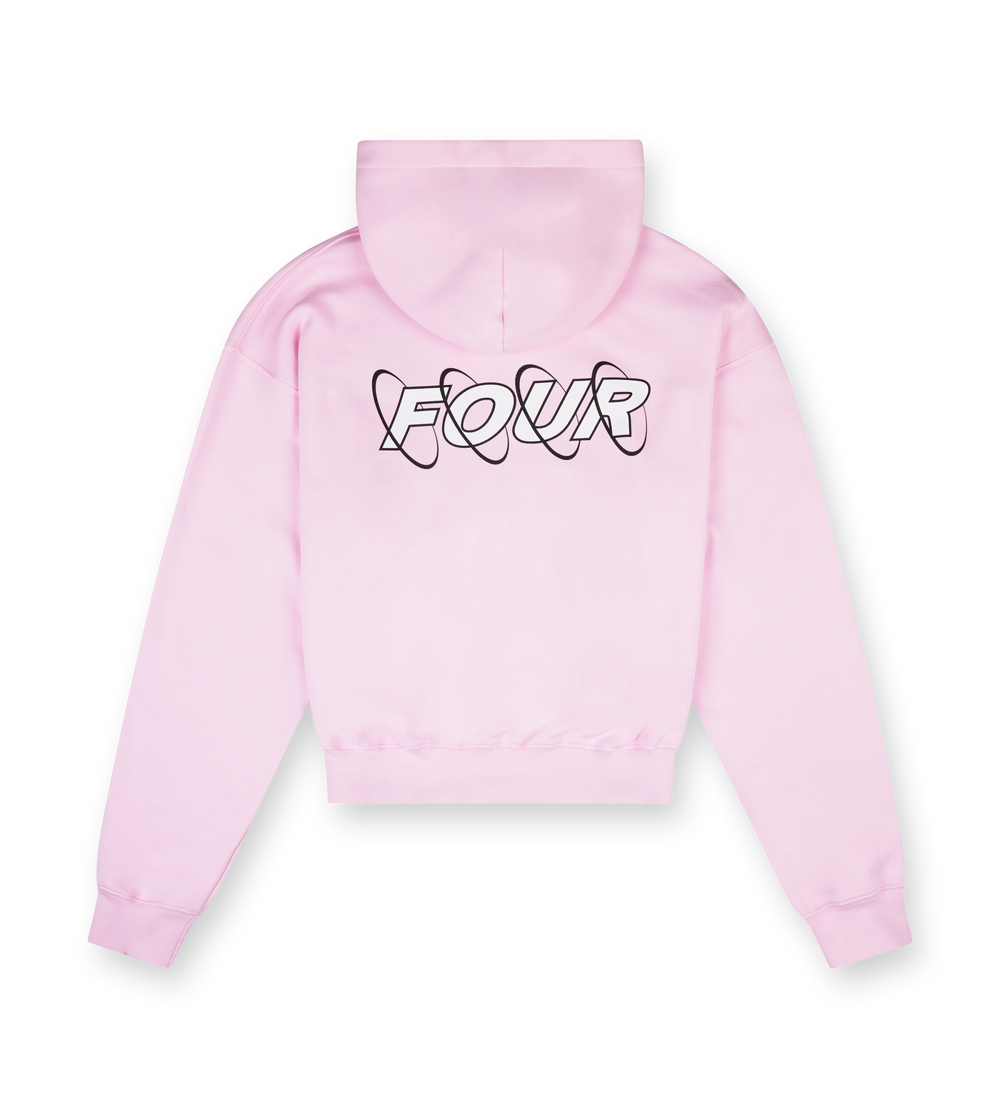 Circles Boxy Zip Up Hoodie Soft Pink/ White