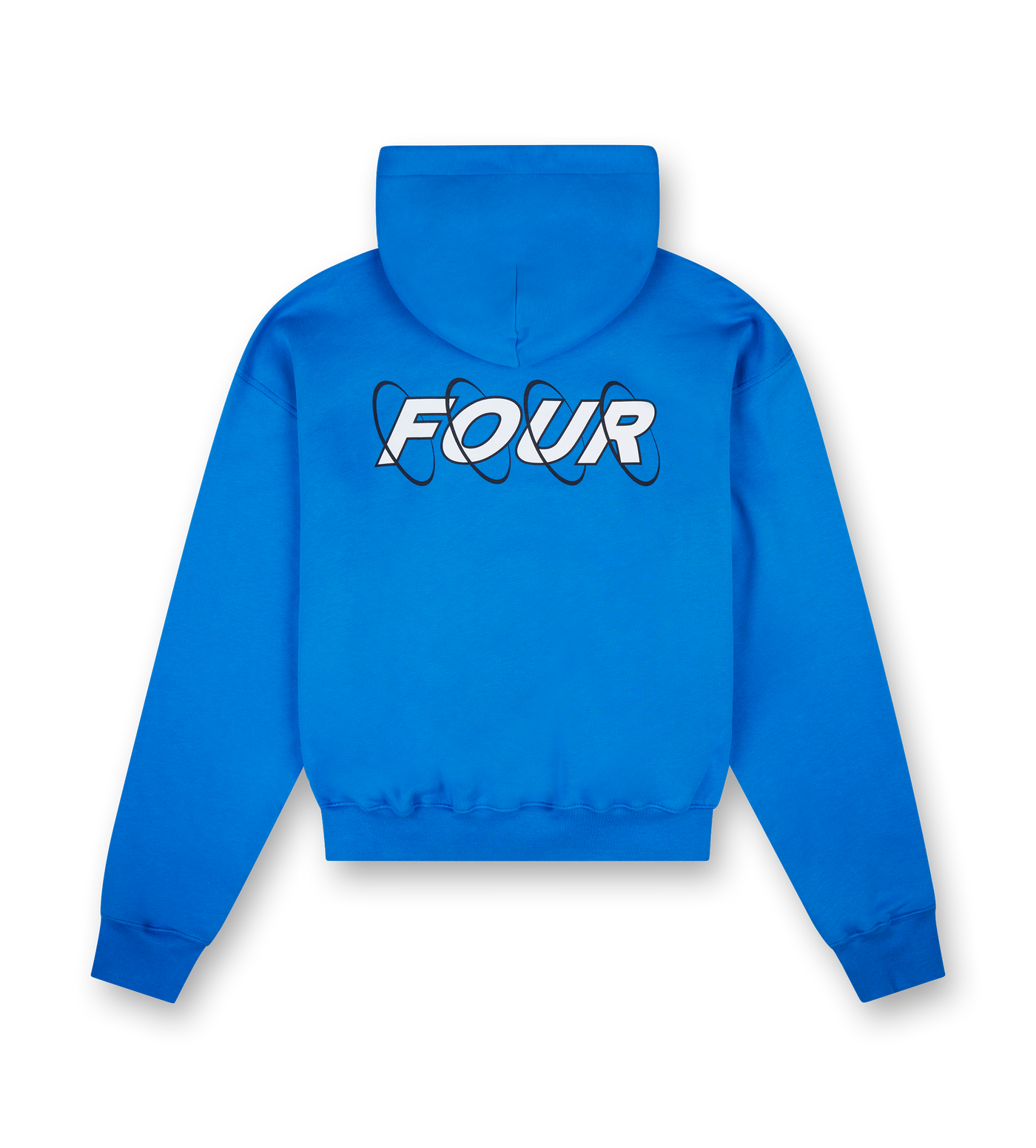 Circles Boxy Zip Up Hoodie Princess Blue/ White