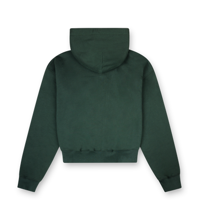 Outline Boxy Zip Up Hoodie Deep Forest/ Dusty Orange