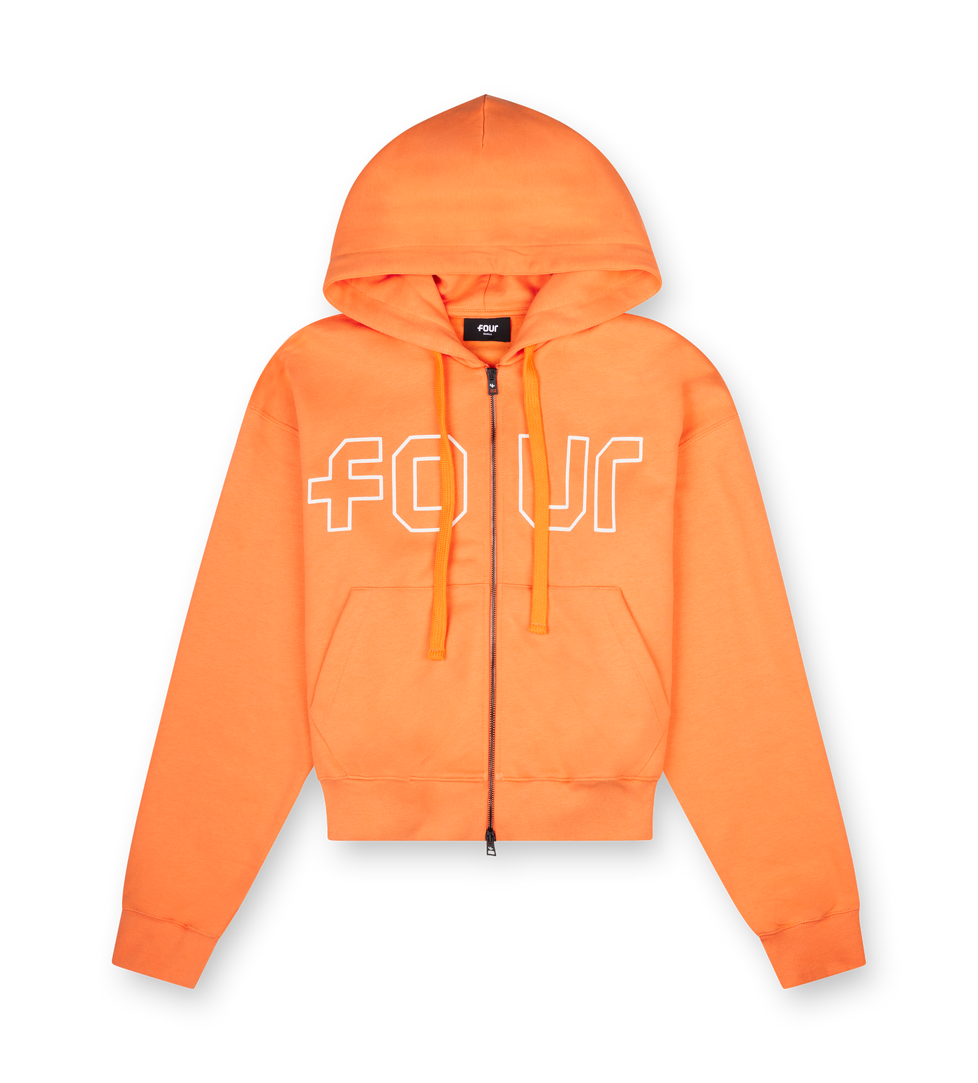 Outline Boxy Zip Up Hoodie Dusty Orange/ Cannoli