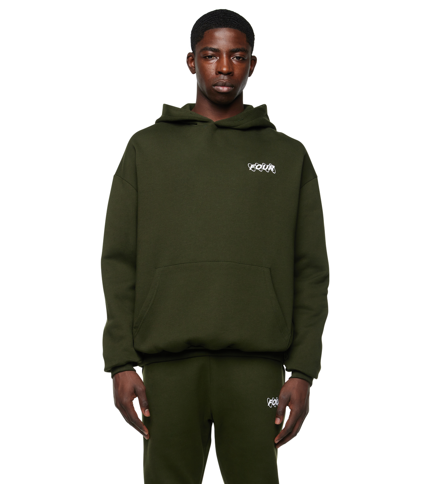 Circles Logo Hoodie Army Green