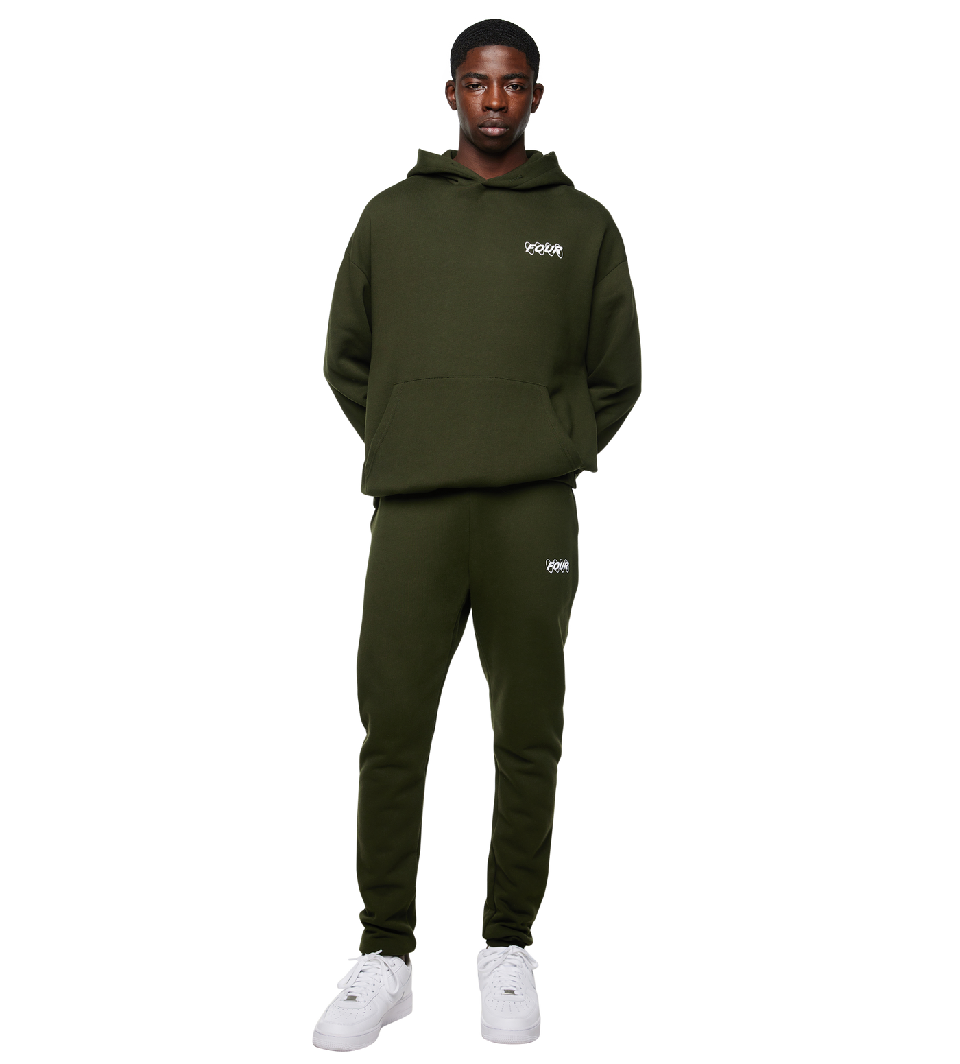 Circles Logo Hoodie Army Green