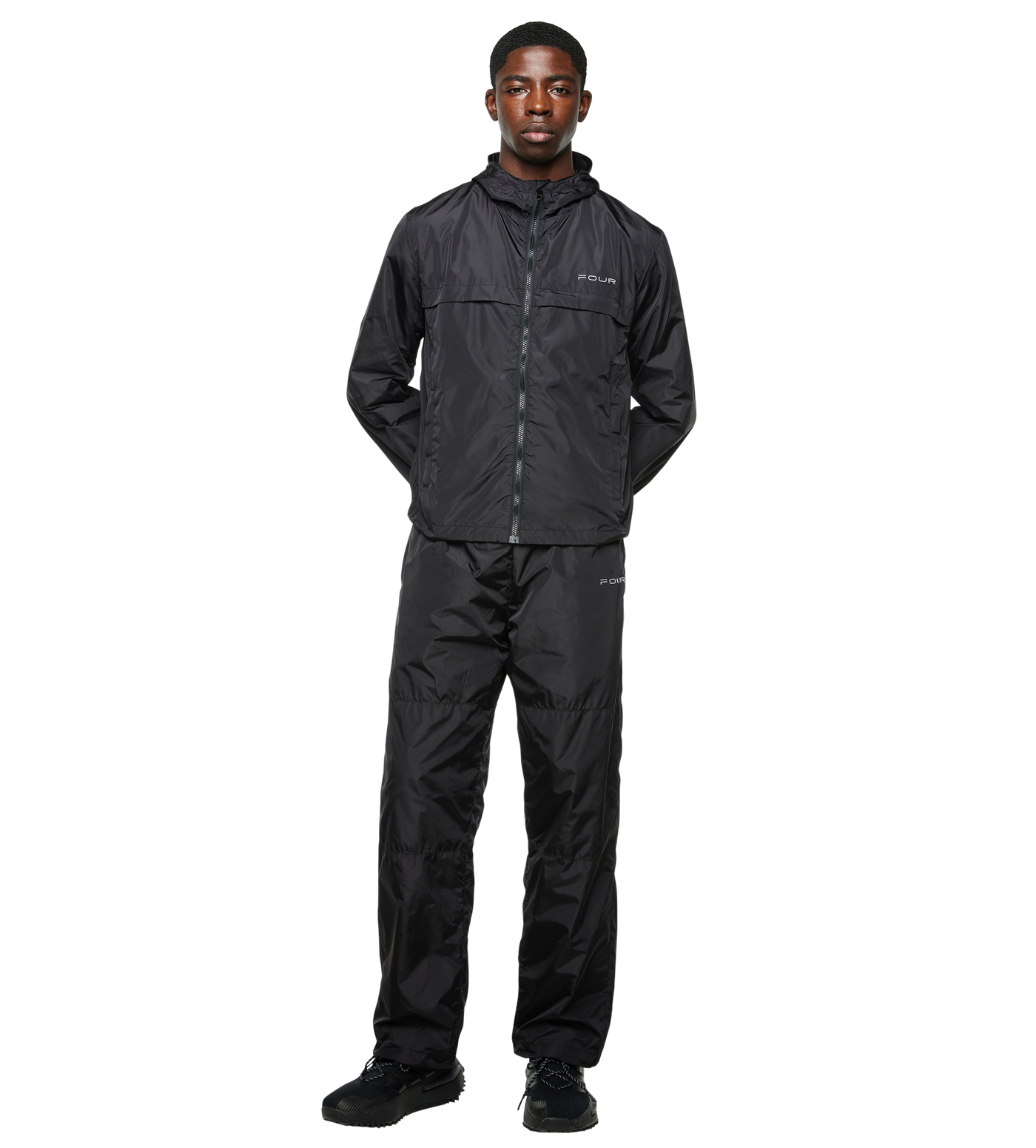 Sport Windbreaker Nylon Pants Black