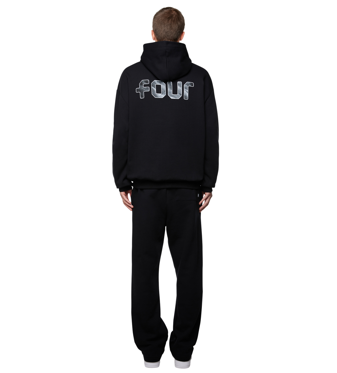Outline Logo Hoodie Black