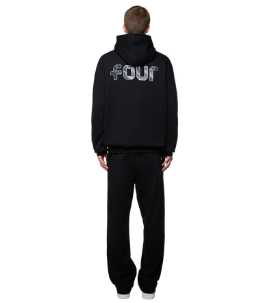 Outline Logo Hoodie Black