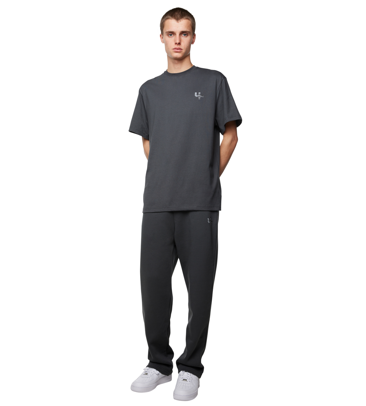 Outline Logo Straight Leg Pants Black Sand