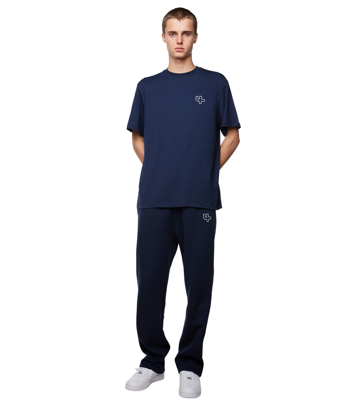 Outline Logo Straight Leg Pants Marine Blue