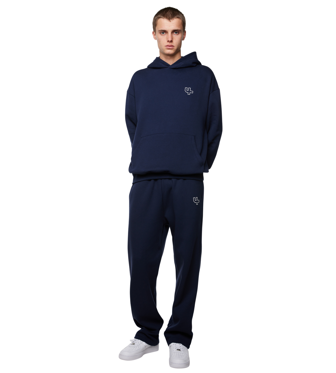 Outline Logo Hoodie Marine Blue