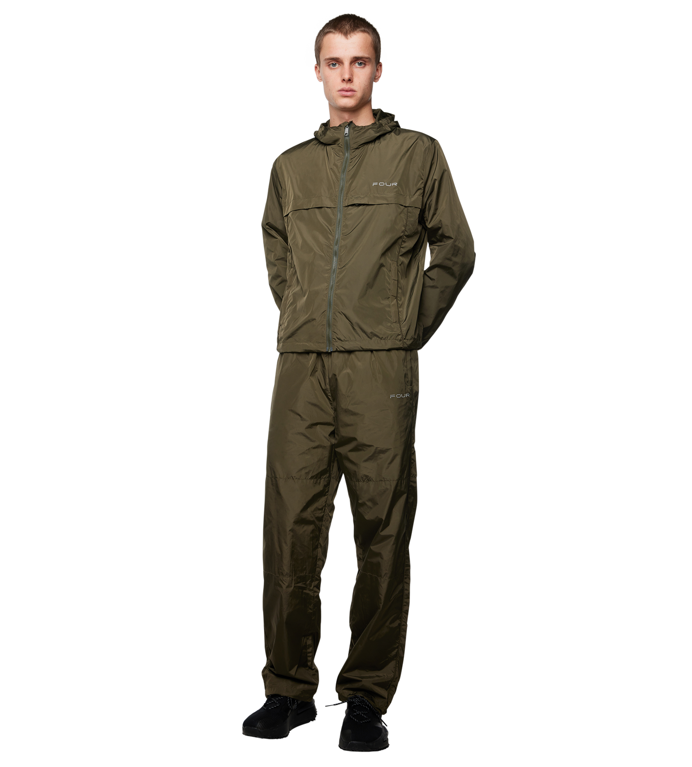 Sport Windbreaker Nylon Pants Moss Green