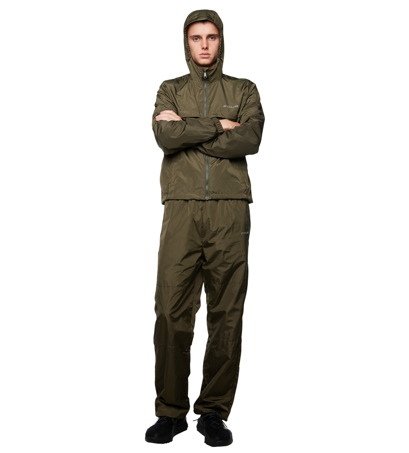 Sport Windbreaker Nylon Jacket Moss Green