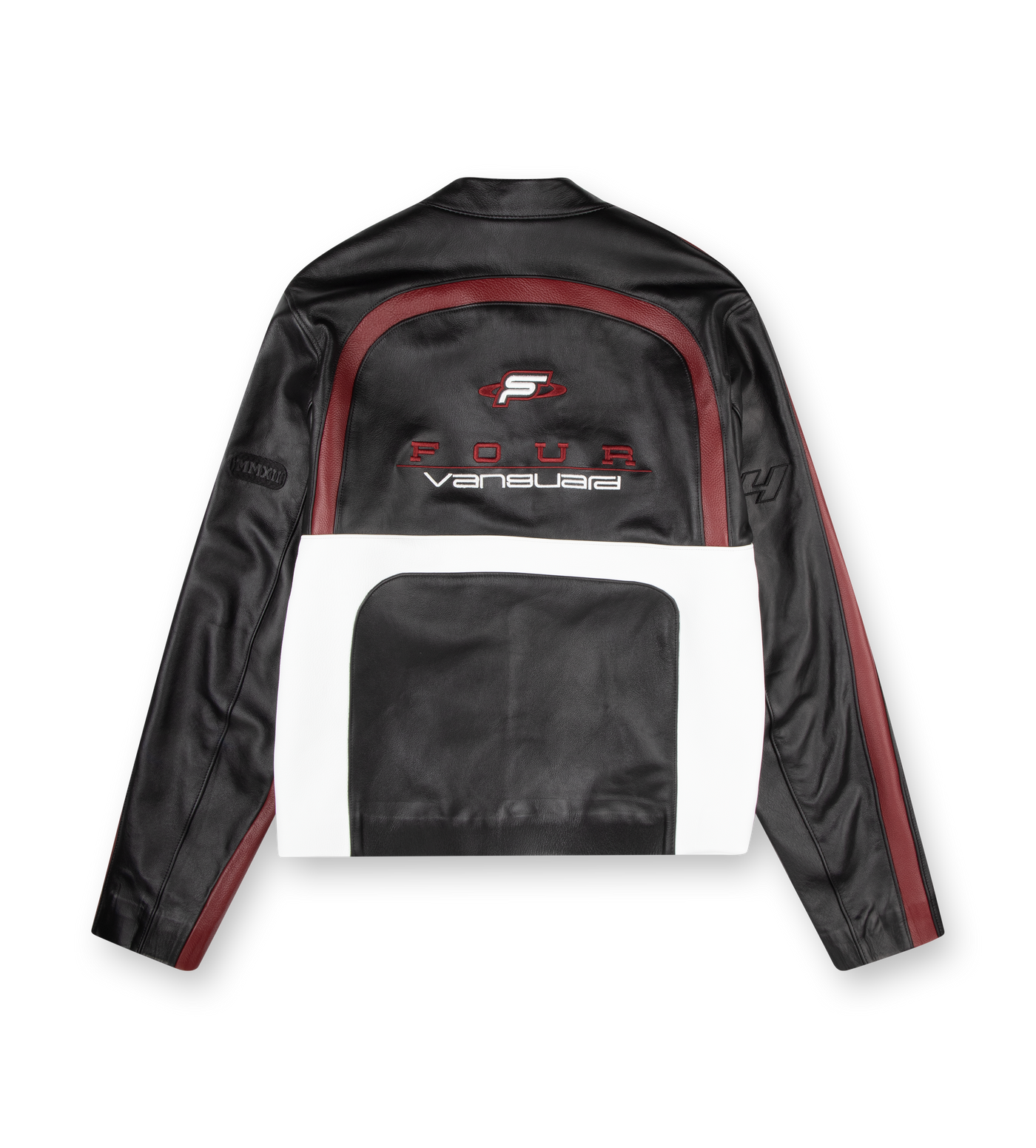Leather Motor Jacket Black/ Red