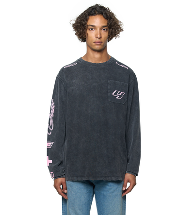 Race Comp Longsleeve T-Shirt Washed Black/ Pink
