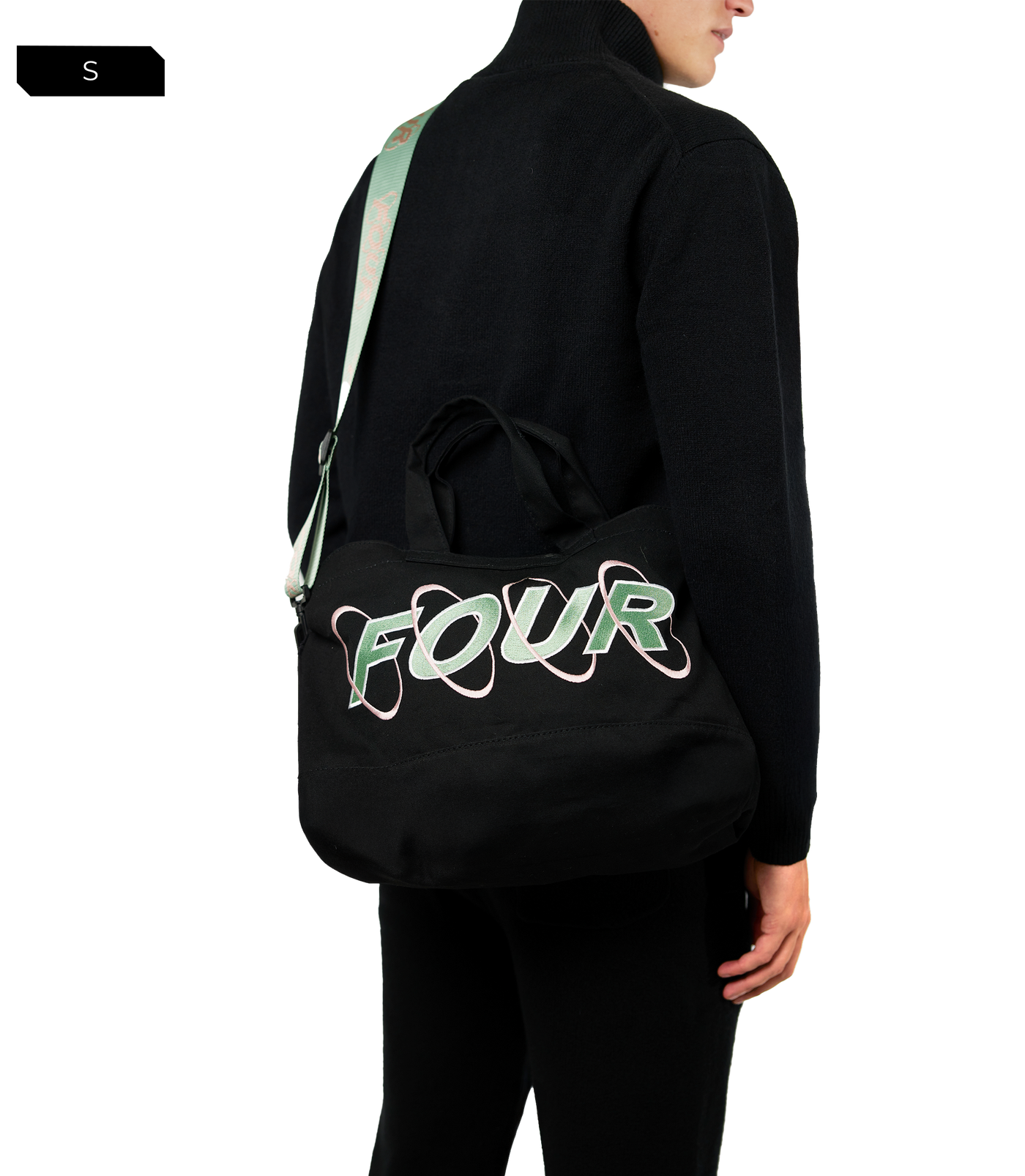 Circles Embroidery Shopper Matcha