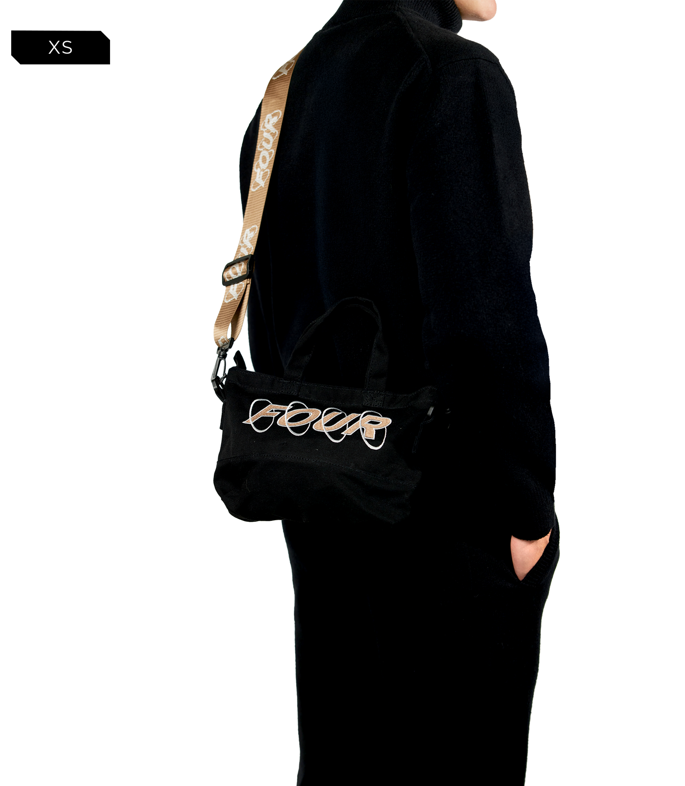 Circles Embroidery Shopper Cappuccino