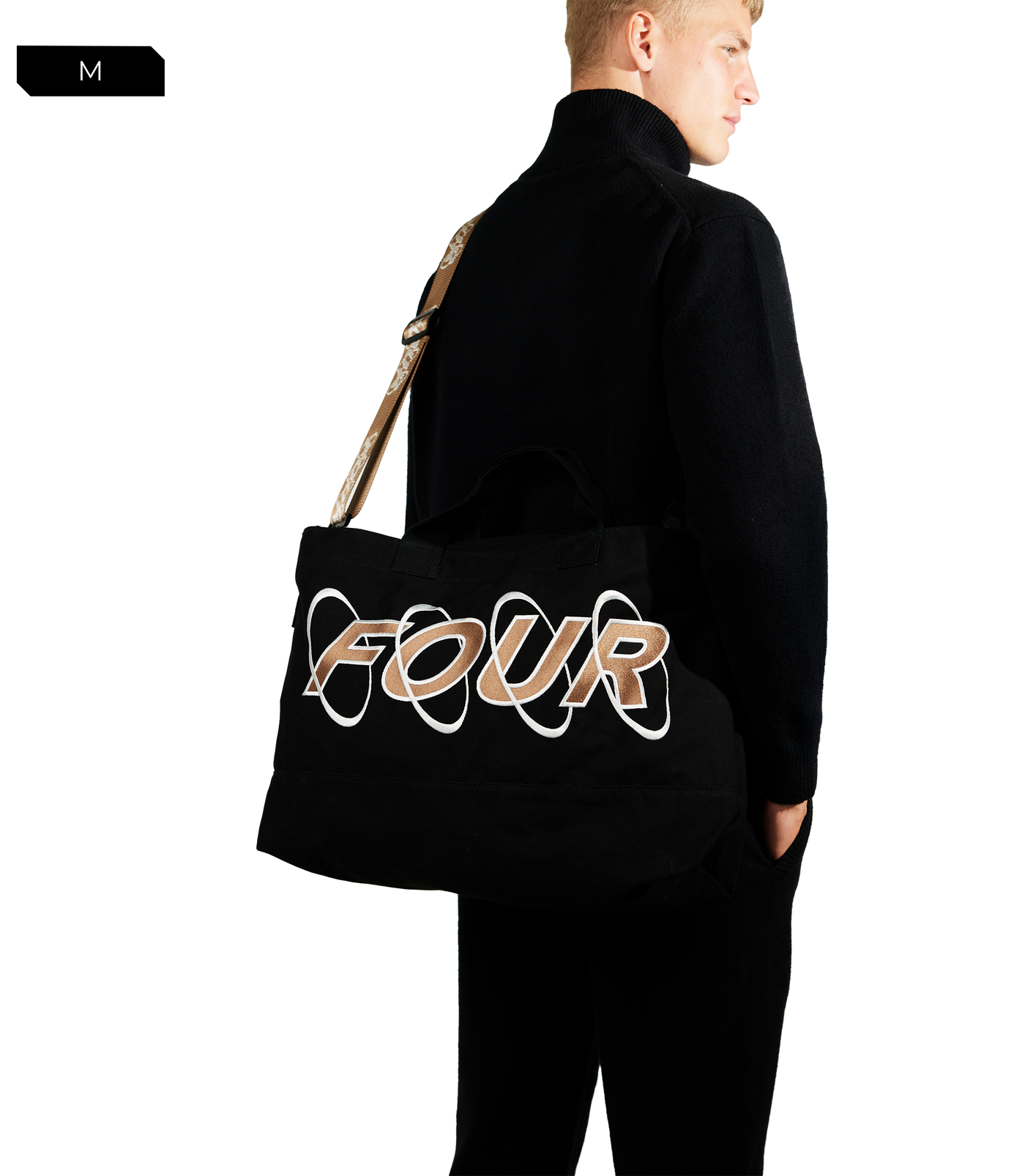 Circles Embroidery Shopper Cappuccino