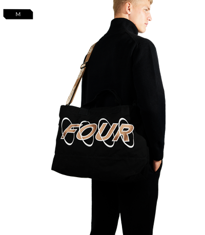 Circles Embroidery Shopper Cappuccino