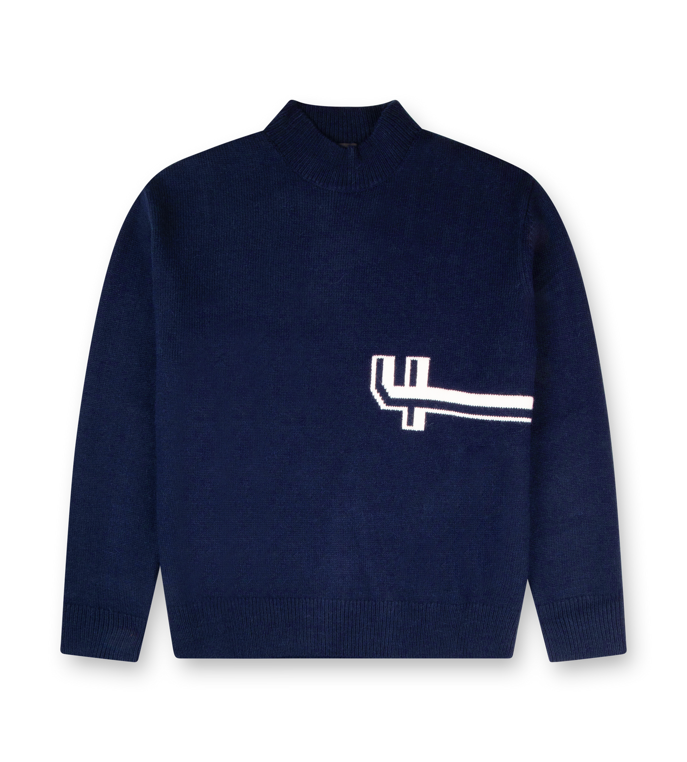 Knitted Crewneck Marine Blue/ White