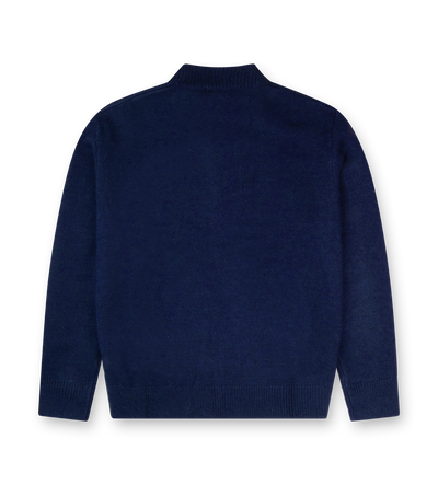 Knitted Crewneck Marine Blue/ White