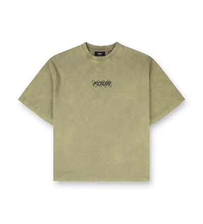 Circles Boxy T-Shirt Washed Moss Green