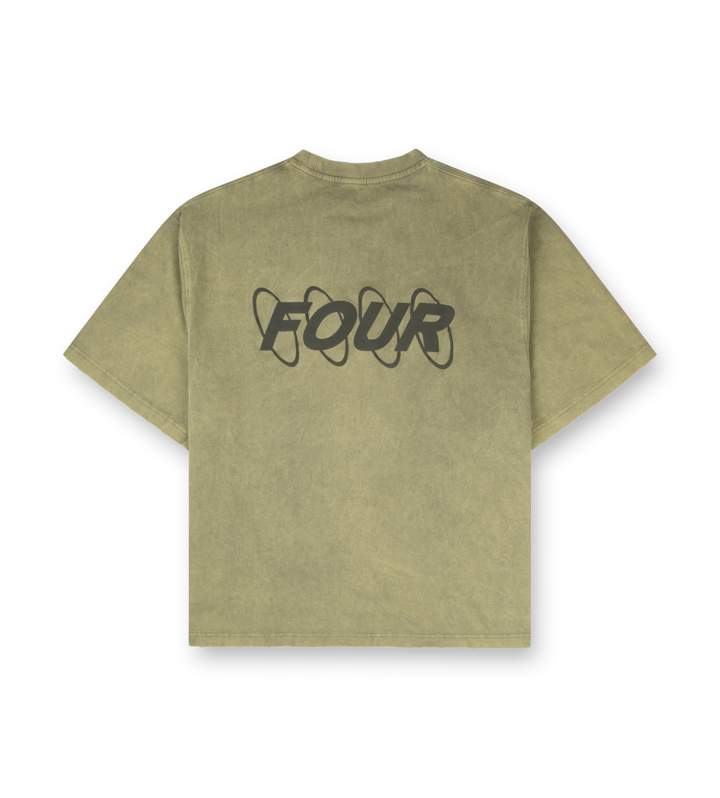 Circles Boxy T-Shirt Washed Moss Green