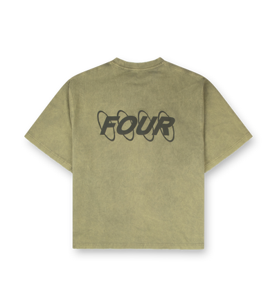 Circles Boxy T-Shirt Washed Moss Green