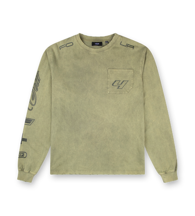 Race Comp Longsleeve T-Shirt Washed Moss Green