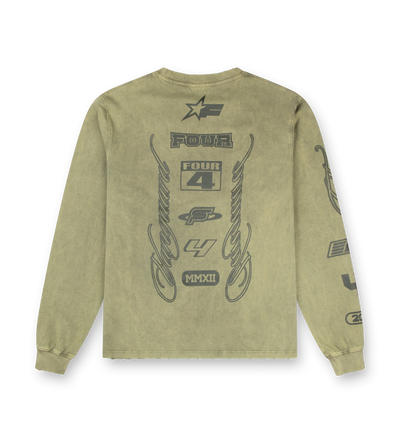 Race Comp Longsleeve T-Shirt Washed Moss Green