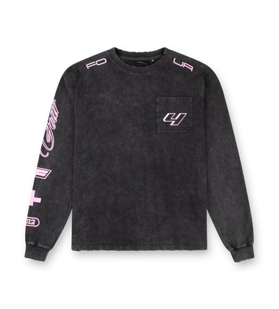 Race Comp Longsleeve T-Shirt Washed Black/ Pink