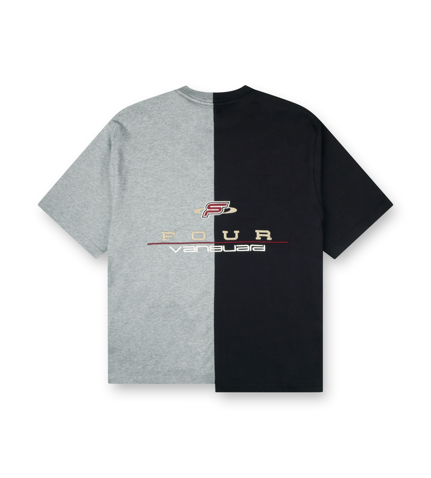 Split T-Shirt Black/ Grey Melange