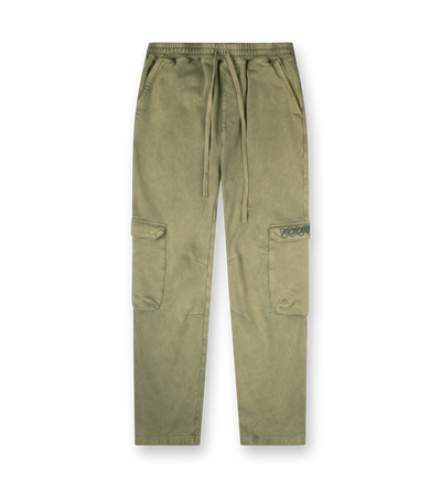 Circles Cargo Sweatpants Washed Moss Green