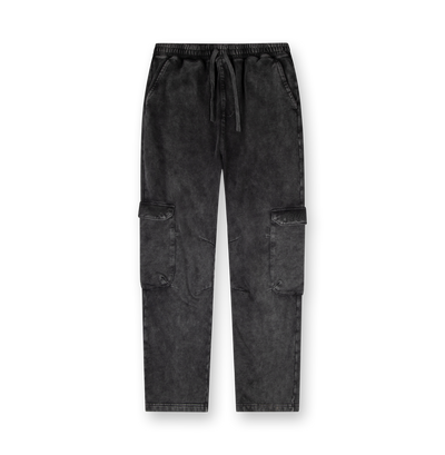 Circles Cargo Sweatpants Washed Black